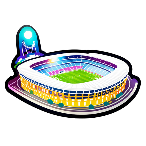 Stadion Real Madrid Illuminat Noaptea