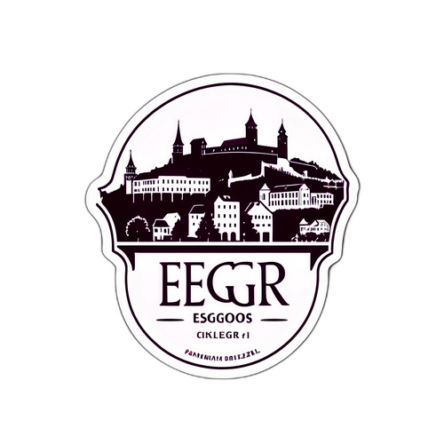 Eger város panorámaképe, borvidékével és a vár sziluettjével