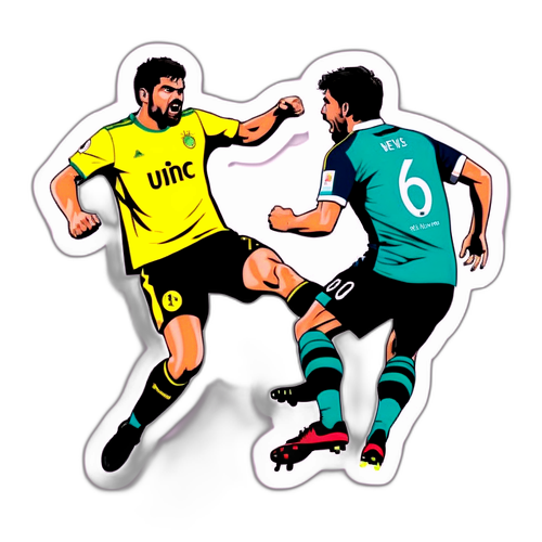 Sticker van Rúben Neves in een Intense Duel op het Veld