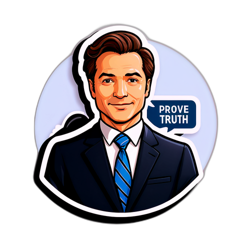 สติ๊กเกอร์ทนายความ An พร้อมข้อความสนับสนุน "พิสูจน์ความจริง."