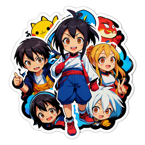 Sticker ng mga Sikát na Tauhan sa Anime