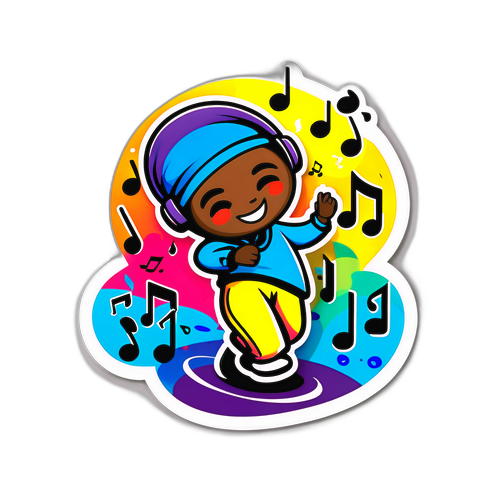 Sticker 'Skibidi' dengan Nota Muzik