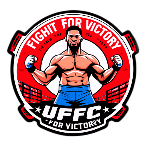 Σκηνή από UFC με προβολές κοινού και το σλόγκαν "Αγωνίσου για τη Νίκη"