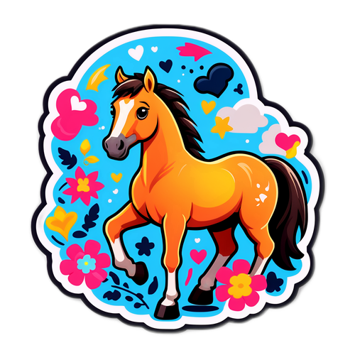 Hevosten ystäville suunniteltu söpö tarra