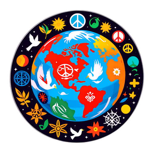 和平与友谊贴纸