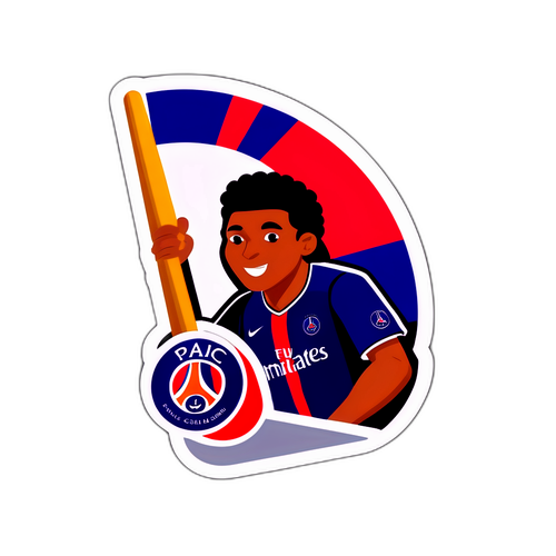 Kibandiko chenye rangi kinachoonyesha kipenzi cha PSG