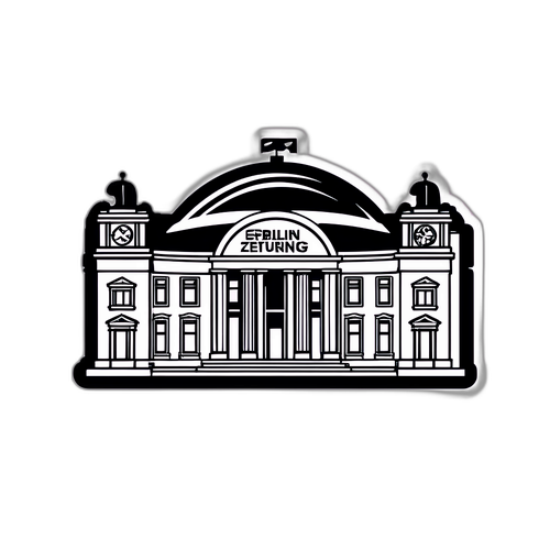 Berliner Zeitung logó elegáns formában, német városképpel