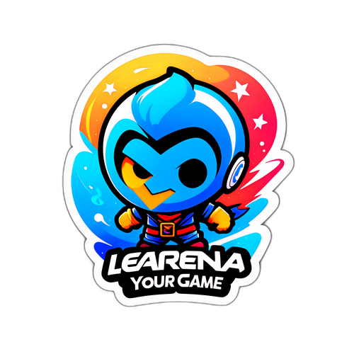 ออกแบบสติ๊กเกอร์โลโก้ Garena พร้อมข้อความ "Level Up Your Game"