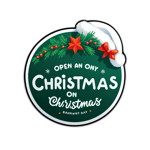 Cozy Restaurant Christmas Open Sticker