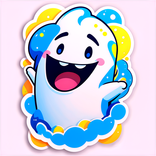 Joyful Popcorn Character Sticker