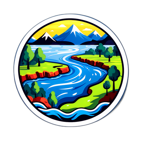 Pemandangan Alam Dengan Sungai Dan Gunung