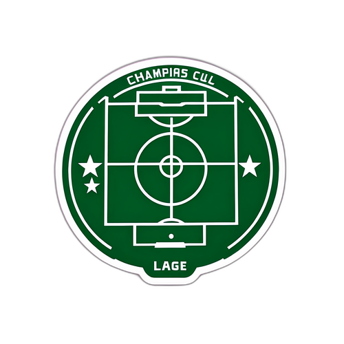 Voetbalveld met Champions League Logo