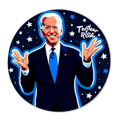 Unlock the Power of Unity: 'Together We Rise!' - Your Ultimate Motivational Sticker with Joe Biden!