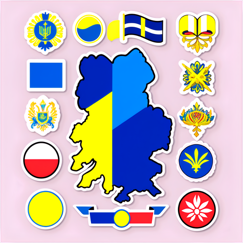 Những chiếc nhãn dán cho Ukraine với biểu tượng văn hóa đặc trưng