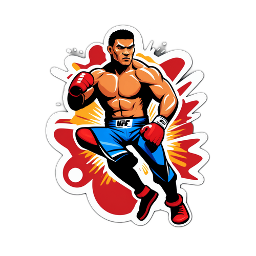 Diseño dinámico de un luchador de UFC en acción