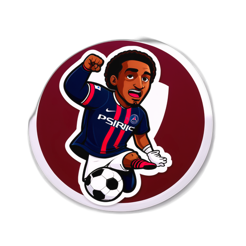 Nhãn dán thể hiện tinh thần thể thao với hình ảnh bóng đá