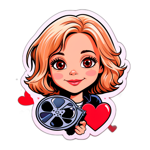 Schattige cartoonisering van Meg Ryan met een filmrol