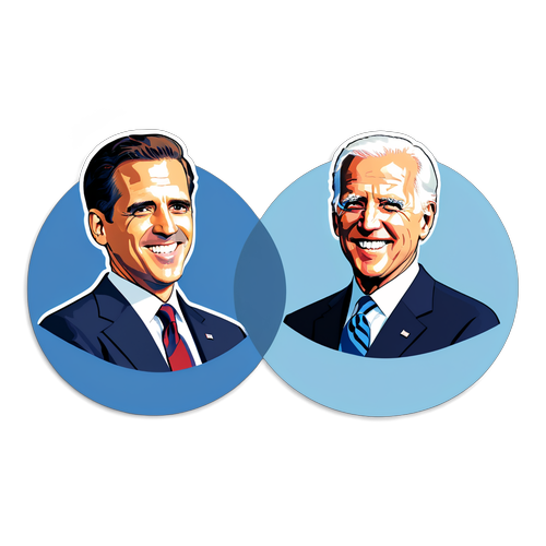 Ein lebhaftes Sticker mit Hunter und Joe Biden