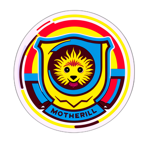 Sticker yenye muonekano wa kuchekesha wa nembo ya Motherwell FC