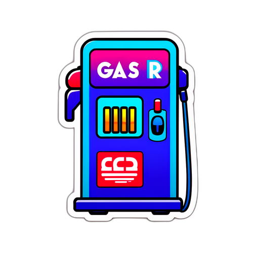 Makulay na Sticker ng Gas Pump