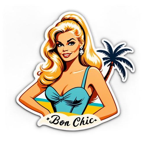 Vintage Brigitte Bardot Beach Sticker
