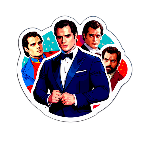 Collage di Henry Cavill nei suoi ruoli iconici