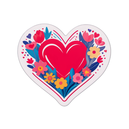 Romantikus virágos szív