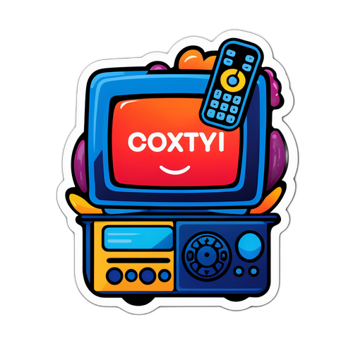 Autocolant cu televizor și telecomandă