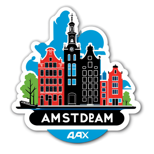 Amsterdam Skyline met Ajax Logo