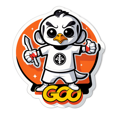 Adesivo do mascote do Corinthians com a frase "Vai, Corinthians!"