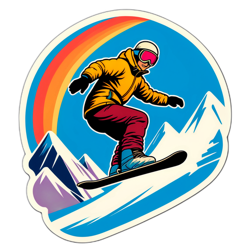 Вінтажна сцена сноубордингу