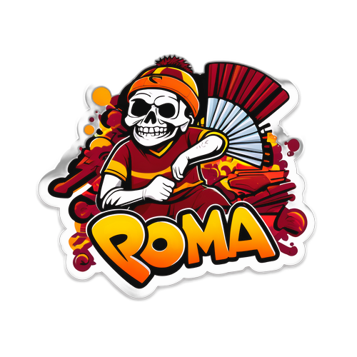 Graffiti sticker z elementami AS Roma