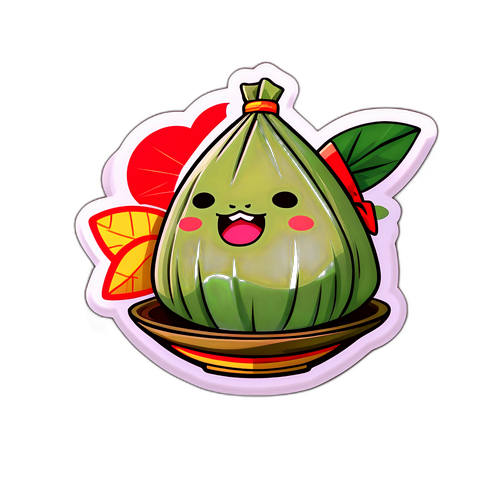 可愛的粽子貼紙設計
