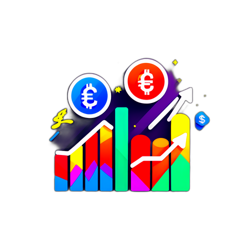 Трендові іконки валютного обміну у формі міні-графіків з динамічними кольорами