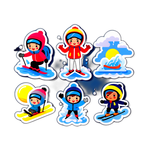 有趣的天氣貼紙