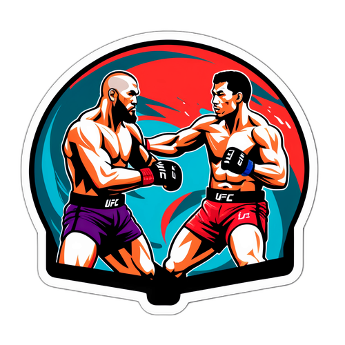 Σχεδίαση αυτοκόλλητου με μαχητές UFC σε μονομαχία