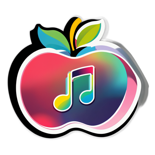 Nálepka s logem Apple Music Replay a barevnými tóny