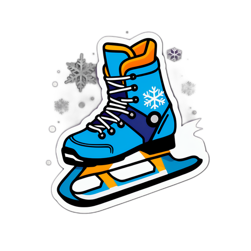 Sticker met een skiboot en een sneeuwvlok ter ondersteuning van Jens van 't Wout