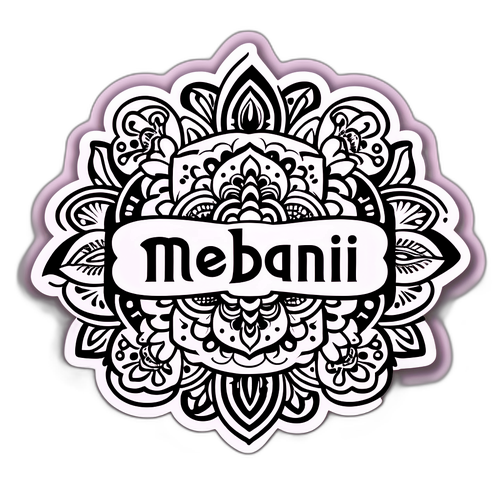 Stylová nálepka s indickým mehndi