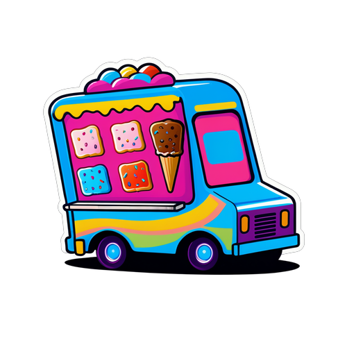 Pop Tart Ice Cream Truck Illustration