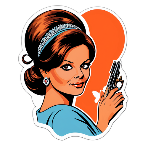 Autocolant cu Claudia Cardinale în stil retro