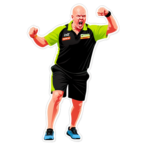 Michael van Gerwen in actie op een darttoernooi