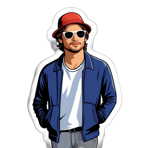 אייר את אשטון קוצ'ר בפוזה מוזרה