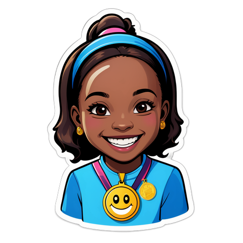 Sticker van Kaat, de slimste persoon met een grote, blije glimlach