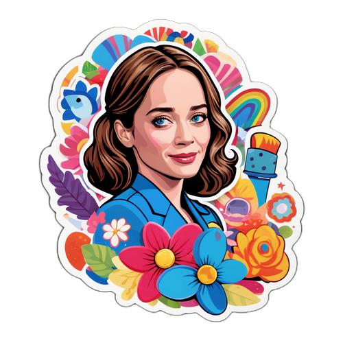 Färgglad och lekfull sticker av Emily Blunt