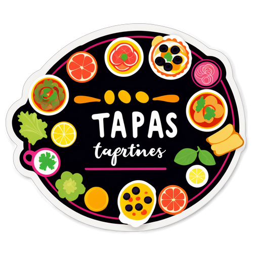 Farverig tapas sticker