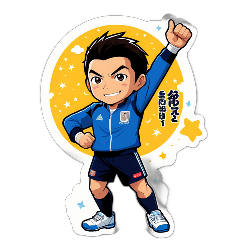 彼の独特なポーズのステッカー