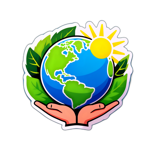 生态友好双碳目标贴纸