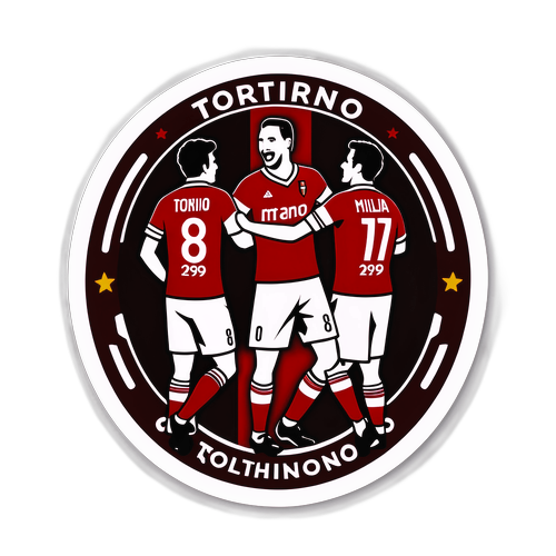 토리노와 밀란의 매치를 기념하는 일러스트