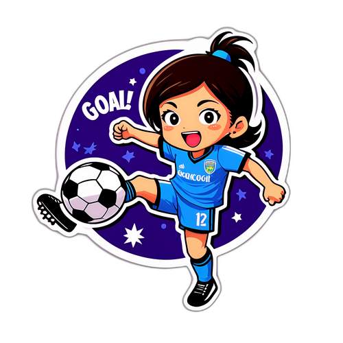 サッカーを楽しむマルヤマカリナのステッカー